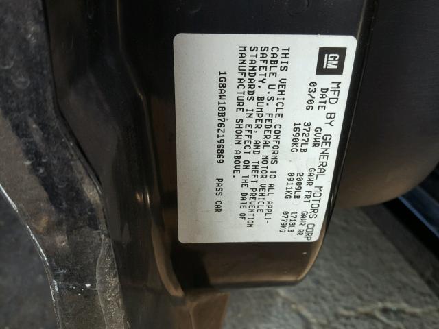 1G8AW18B76Z196869 - 2006 SATURN ION LEVEL BLACK photo 10