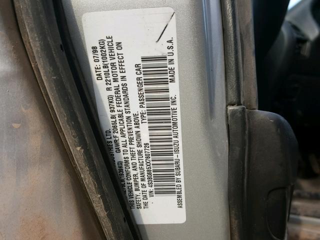 4S3BG685XX7607726 - 1999 SUBARU LEGACY OUT SILVER photo 10