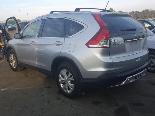 JHLRM4H71CC022812 - 2012 HONDA CR-V EXL SILVER photo 3