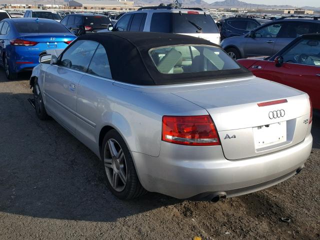 WAUDF48H97K019515 - 2007 AUDI A4 2.0T CA SILVER photo 3