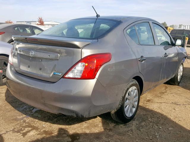 3N1CN7AP4EL857048 - 2014 NISSAN VERSA S GRAY photo 4