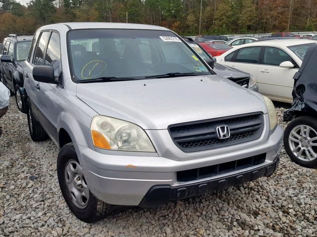 2HKYF18135H553806 - 2005 HONDA PILOT LX SILVER photo 1