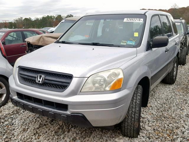 2HKYF18135H553806 - 2005 HONDA PILOT LX SILVER photo 2