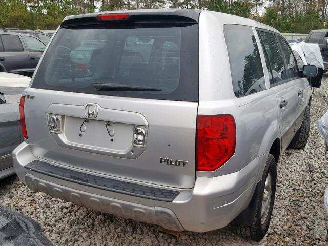 2HKYF18135H553806 - 2005 HONDA PILOT LX SILVER photo 4