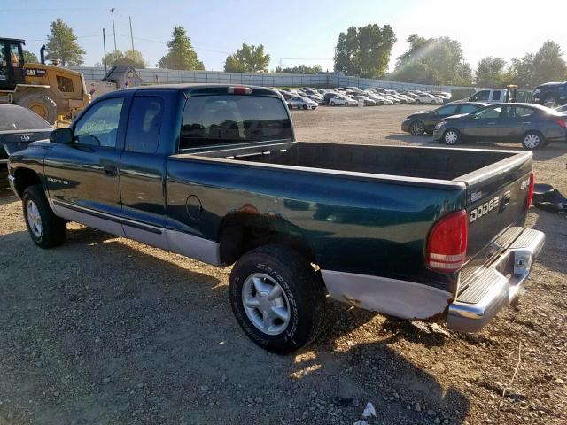 1B7GG23X7VS267288 - 1997 DODGE DAKOTA GREEN photo 3