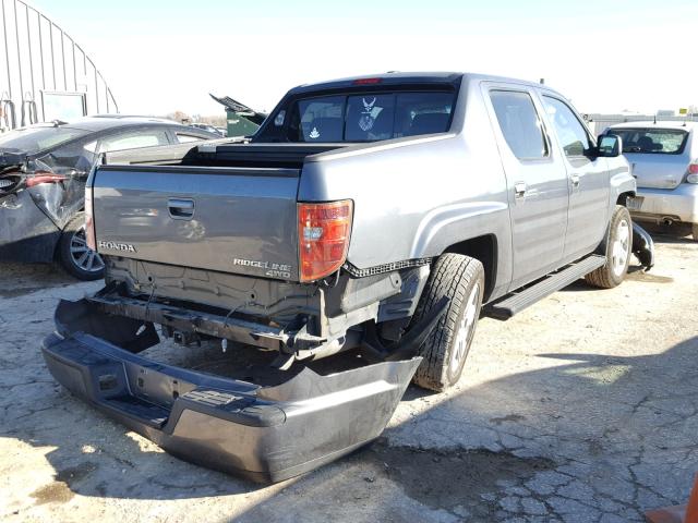 5FPYK1F5XAB009353 - 2010 HONDA RIDGELINE GRAY photo 4