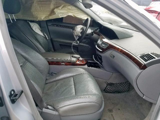 WDDNG71X37A034840 - 2007 MERCEDES-BENZ S 550 SILVER photo 5