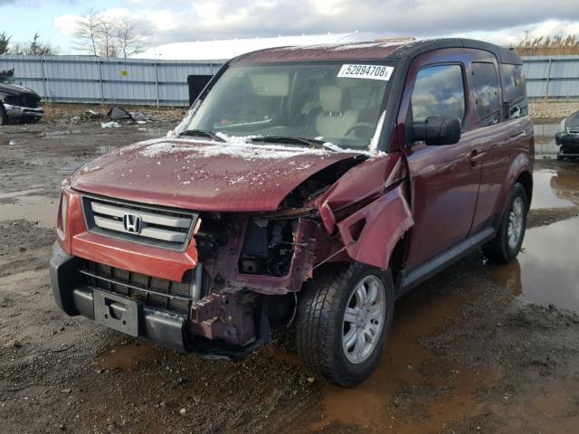 5J6YH28748L009412 - 2008 HONDA ELEMENT EX RED photo 2