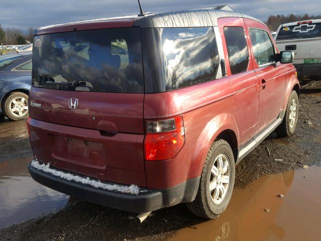 5J6YH28748L009412 - 2008 HONDA ELEMENT EX RED photo 4