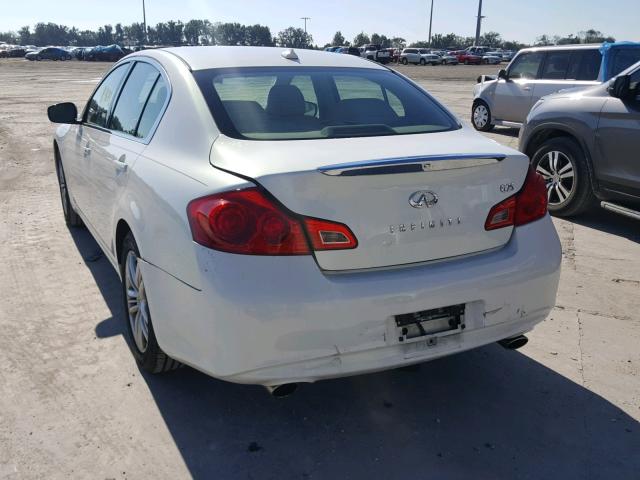 JN1DV6AP0BM600548 - 2011 INFINITI G25 BASE WHITE photo 3