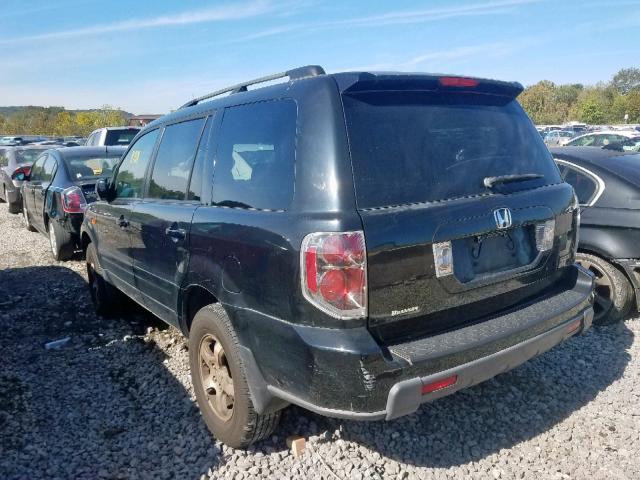 5FNYF18417B002348 - 2007 HONDA PILOT EX BLACK photo 3