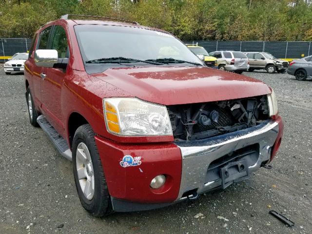 5N1AA08B75N704192 - 2005 NISSAN ARMADA SE RED photo 1