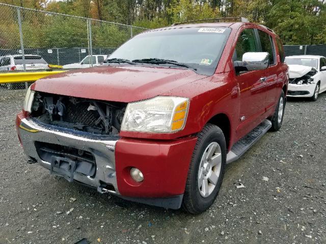 5N1AA08B75N704192 - 2005 NISSAN ARMADA SE RED photo 2