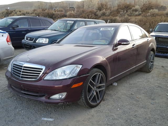 WDDNG71X37A105888 - 2007 MERCEDES-BENZ S 550 MAROON photo 2