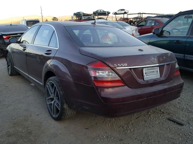 WDDNG71X37A105888 - 2007 MERCEDES-BENZ S 550 MAROON photo 3