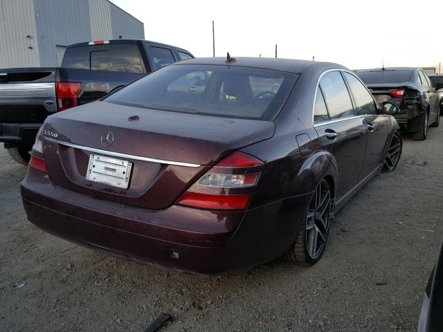 WDDNG71X37A105888 - 2007 MERCEDES-BENZ S 550 MAROON photo 4