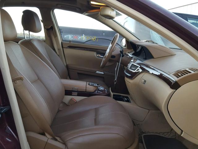 WDDNG71X37A105888 - 2007 MERCEDES-BENZ S 550 MAROON photo 5
