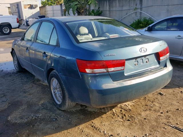 5NPET46C06H164429 - 2006 HYUNDAI SONATA GL BLUE photo 3