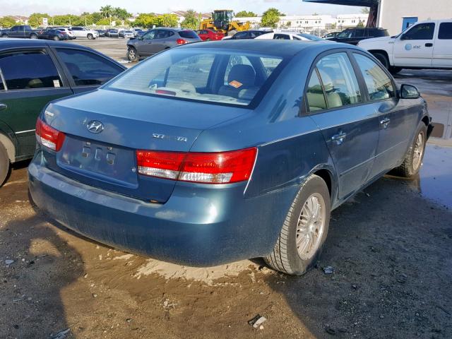 5NPET46C06H164429 - 2006 HYUNDAI SONATA GL BLUE photo 4