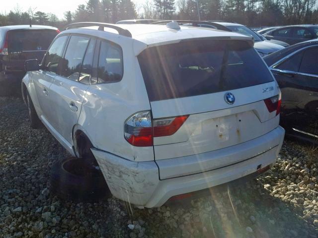 WBXPC93427WF02076 - 2007 BMW X3 3.0SI WHITE photo 3