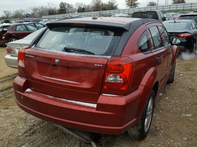 1B3HB48B28D557265 - 2008 DODGE CALIBER SX RED photo 4