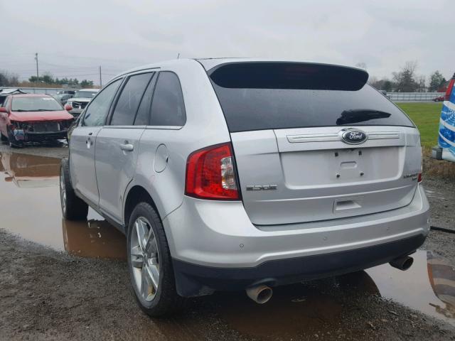 2FMDK4KC7DBA89544 - 2013 FORD EDGE LIMIT SILVER photo 3