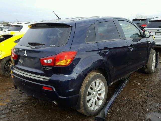 JA4AR4AU1BZ021015 - 2011 MITSUBISHI OUTLANDER BLUE photo 4