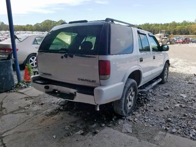 1GNDT13X63K139542 - 2003 CHEVROLET BLAZER WHITE photo 4