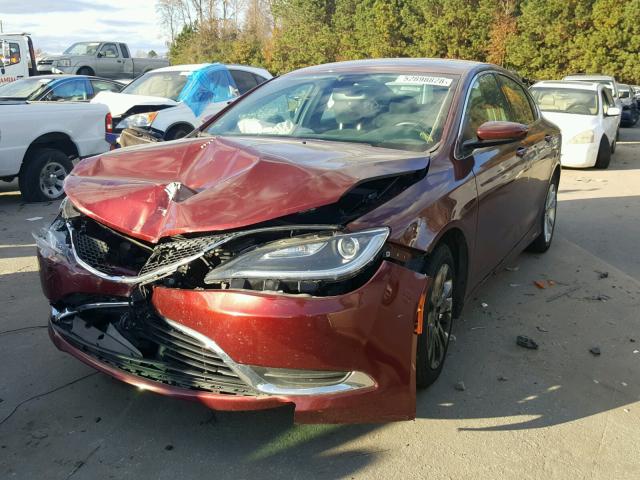 1C3CCCAB6GN155109 - 2016 CHRYSLER 200 LIMITE BURGUNDY photo 2