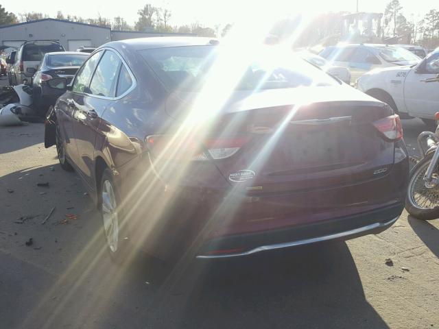 1C3CCCAB6GN155109 - 2016 CHRYSLER 200 LIMITE BURGUNDY photo 3