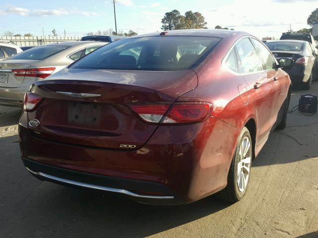 1C3CCCAB6GN155109 - 2016 CHRYSLER 200 LIMITE BURGUNDY photo 4