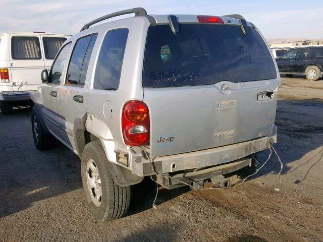 1J8GK48KX3W523946 - 2003 JEEP LIBERTY SP SILVER photo 3