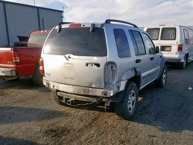 1J8GK48KX3W523946 - 2003 JEEP LIBERTY SP SILVER photo 4