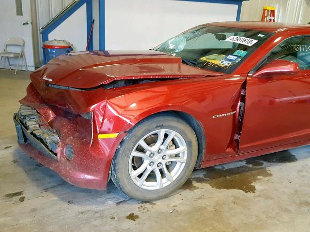 2G1FB1E33F9137521 - 2015 CHEVROLET CAMARO LS RED photo 9