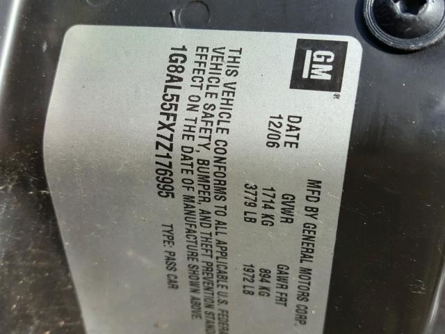 1G8AL55FX7Z176995 - 2007 SATURN ION LEVEL RED photo 10