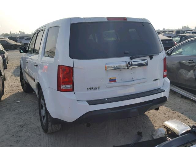 5FNYF4H29EB026913 - 2014 HONDA PILOT LX WHITE photo 3