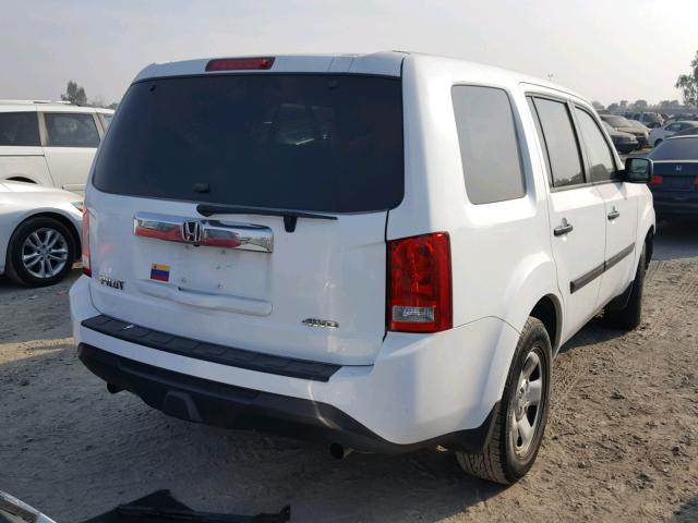 5FNYF4H29EB026913 - 2014 HONDA PILOT LX WHITE photo 4