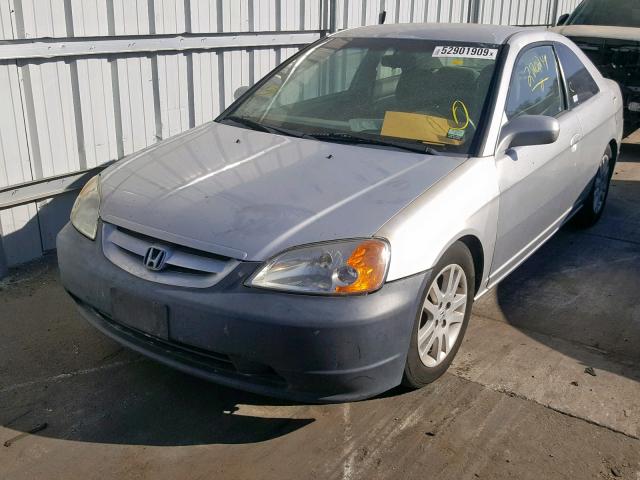 1HGEM21552L078051 - 2002 HONDA CIVIC LX SILVER photo 2