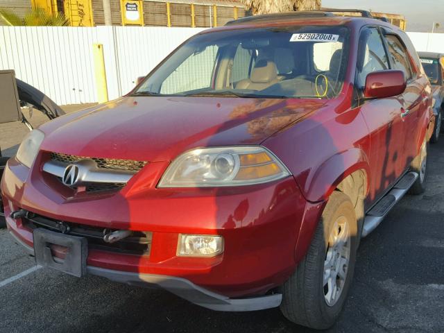 2HNYD18775H519445 - 2005 ACURA MDX TOURIN BURGUNDY photo 2