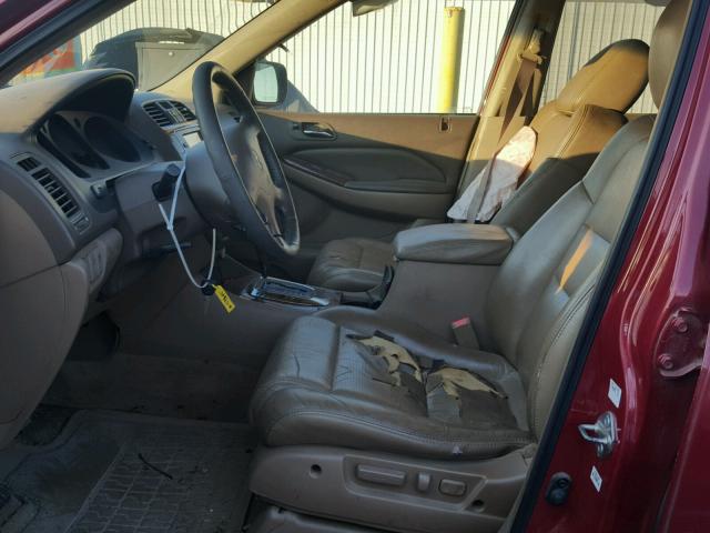 2HNYD18775H519445 - 2005 ACURA MDX TOURIN BURGUNDY photo 5