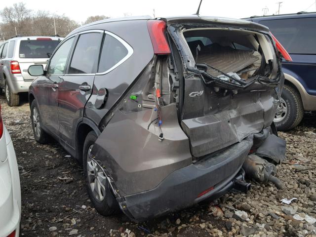 2HKRM4H71EH648736 - 2014 HONDA CR-V EXL CHARCOAL photo 3