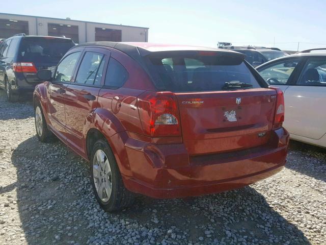 1B3HB48B27D340085 - 2007 DODGE CALIBER SX RED photo 3