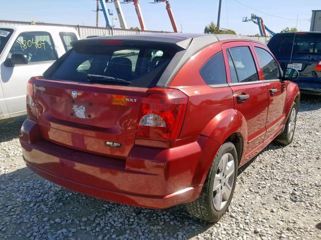 1B3HB48B27D340085 - 2007 DODGE CALIBER SX RED photo 4