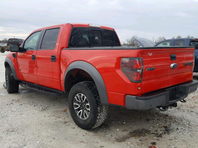1FTFW1R60EFD09977 - 2014 FORD F150 SVT R RED photo 3