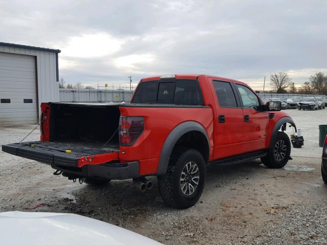 1FTFW1R60EFD09977 - 2014 FORD F150 SVT R RED photo 4