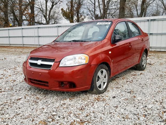 KL1TD56667B054760 - 2007 CHEVROLET AVEO BASE წითელი ფოტო 2