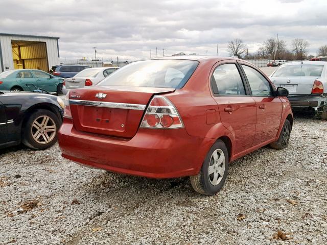 KL1TD56667B054760 - 2007 CHEVROLET AVEO BASE წითელი ფოტო 4