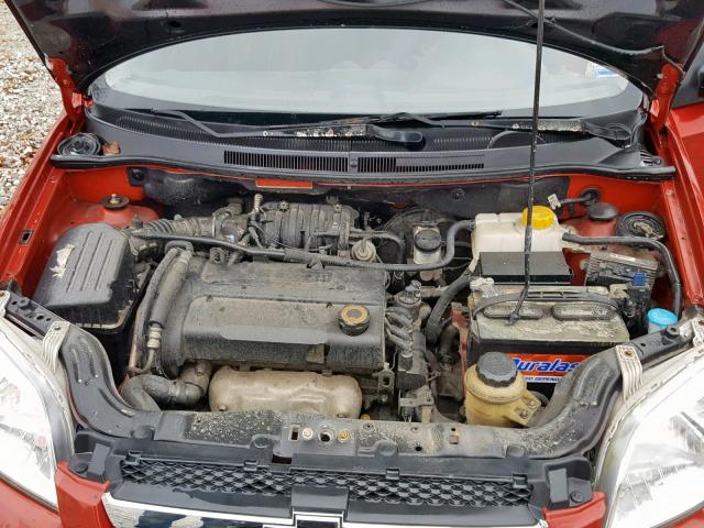 KL1TD56667B054760 - 2007 CHEVROLET AVEO BASE წითელი ფოტო 7