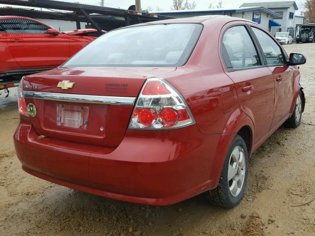 KL1TD56617B118168 - 2007 CHEVROLET AVEO BASE Қызыл фото 4