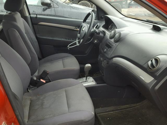 KL1TD56617B118168 - 2007 CHEVROLET AVEO BASE Қызыл фото 5